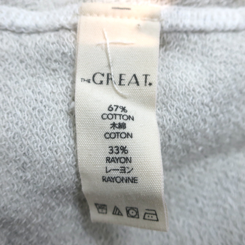 THE GREAT Floral Embroidered College Sweatshirt Heather Gray Size 2