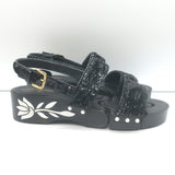Chanel 16C Sequin Slingback Sandals Black Size 38.5