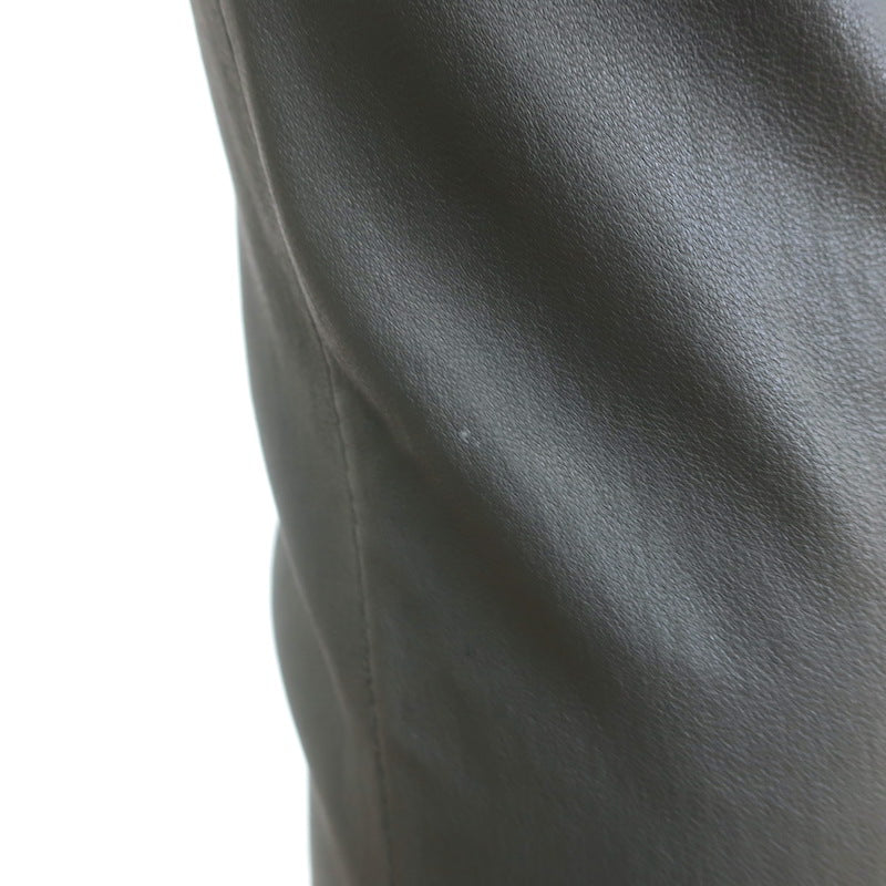 Brunello Cucinelli Stretch Leather Leggings Gray Size US 6