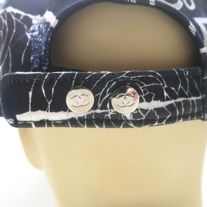 Chanel Coco Print Baseball Cap Black Cotton One Size