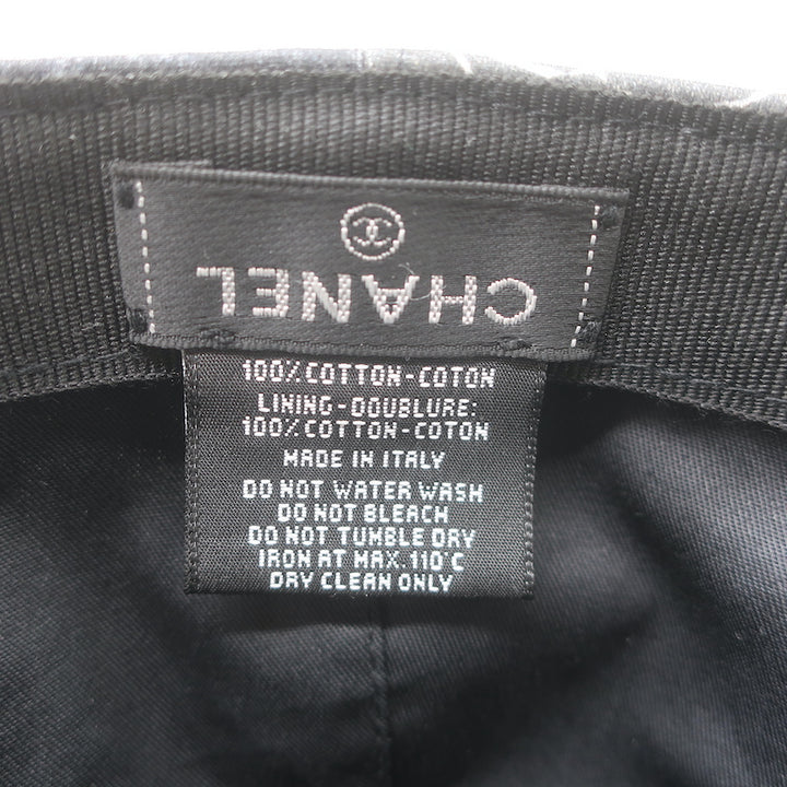 Chanel Coco Print Baseball Cap Black Cotton One Size