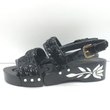 Chanel 16C Sequin Slingback Sandals Black Size 38.5