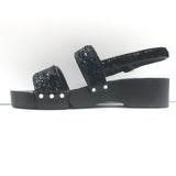 Chanel 16C Sequin Slingback Sandals Black Size 38.5