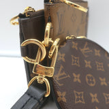 Louis Vuitton Reverse Monogram Giant Trio Pouch Brown Canvas Wristlet Clutch NEW