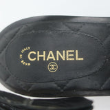 Chanel 16C Sequin Slingback Sandals Black Size 38.5