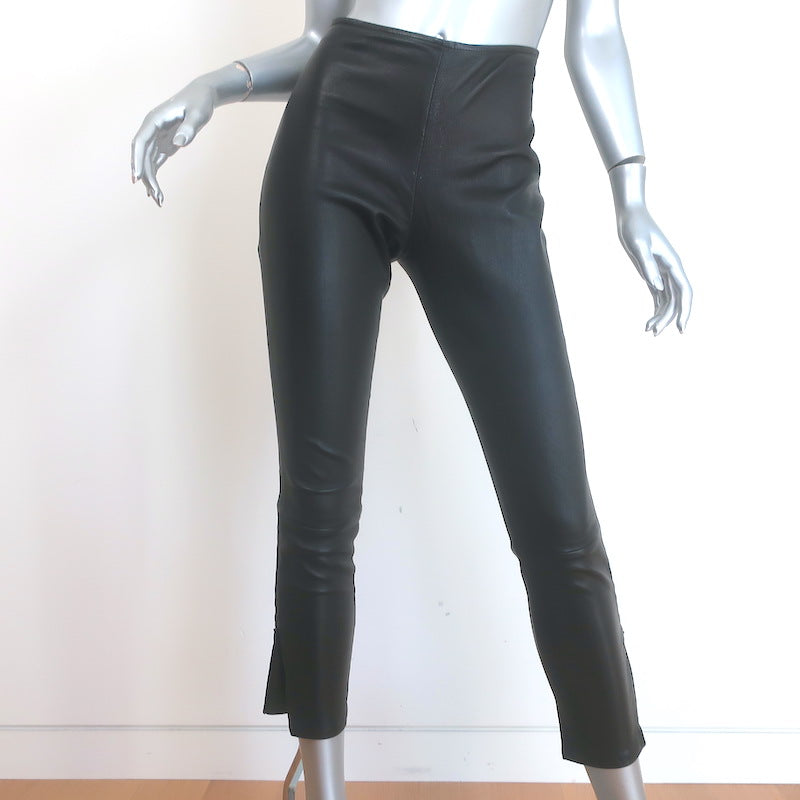 The Row Ellerton Stretch Leather Leggings Black Size Medium