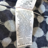 Tory Burch Jacquard Knit Mock Neck Top Navy/Light Gray Size Medium