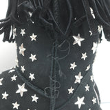 UGG x Jimmy Choo Starlit Fringed Ankle Boots Black Suede Size 8