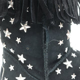 UGG x Jimmy Choo Starlit Fringed Ankle Boots Black Suede Size 8