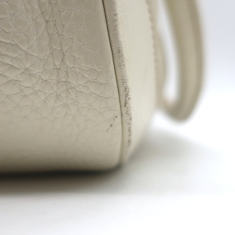 Prada Vitello Daino Pushlock Flap Bag Cream Grained Leather
