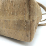 Henry Beguelin Ostrich Small Fringe Flap Bag Olive