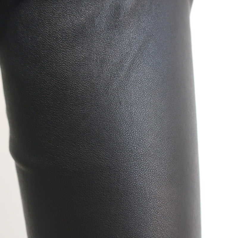 The Row Ellerton Stretch Leather Leggings Black Size Medium