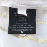 Isabel Marant Etoile Blouse Sara White/Gold Metallic-Striped Cotton Size 38