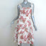 Tory Burch A-Line Tank Dress Cream/Red Floral Print Stretch Cotton Size 8