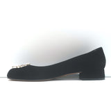 Gucci Sparkling Crystal GG Ballet Flats Black Suede Size 38 Kitten-Heel Pumps