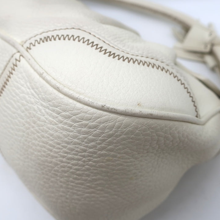 Prada Vitello Daino Pushlock Flap Bag Cream Grained Leather