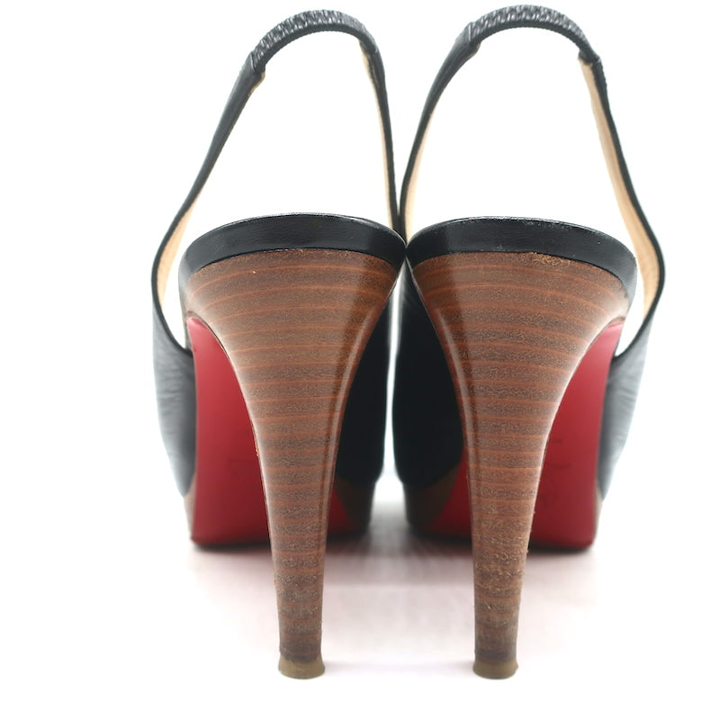 Slingback Red Bottom Heels Open Toe Christian Louboutin Cathay 100