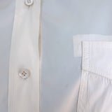 Prada Short Sleeve Shirt Dress Ecru Silk Taffeta Size 42