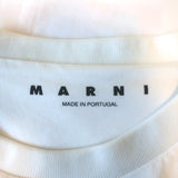 Marni Dinosaur Graphic T-Shirt White Cotton-Blend Size 40 Short Sleeve Top