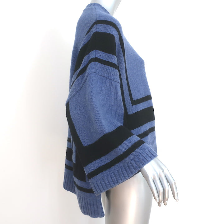 Derek Lam 10 Crosby Sweater Blue/Black Striped Wool Size Extra Small