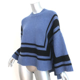 Derek Lam 10 Crosby Sweater Blue/Black Striped Wool Size Extra Small