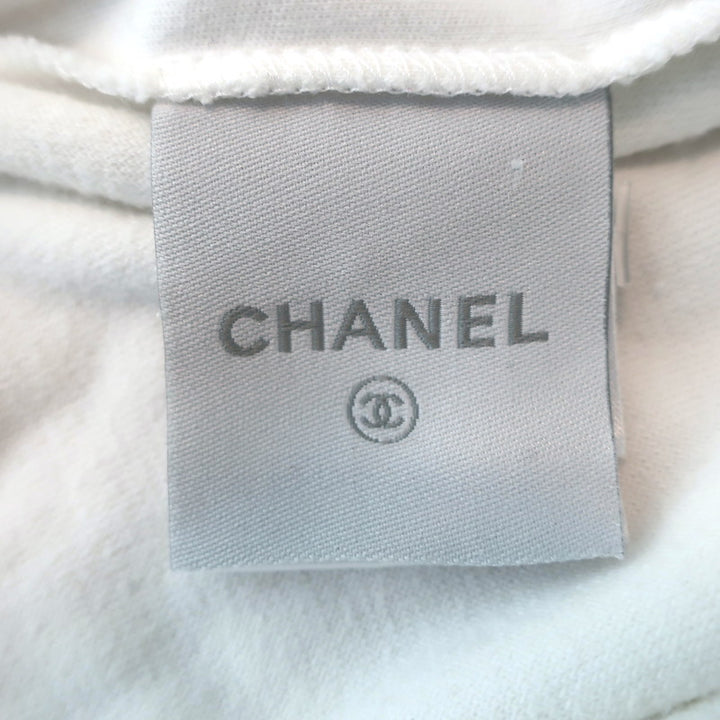 Chanel Sport 09C Terry Cloth Flared Pants White Size 38