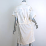 Prada Short Sleeve Shirt Dress Ecru Silk Taffeta Size 42