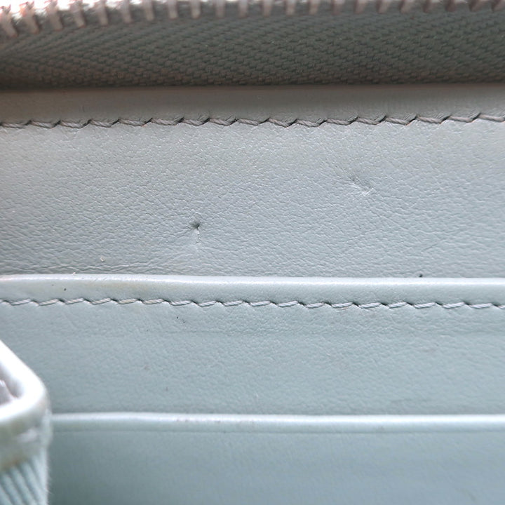 Chanel Quilted Caviar Leather Long Zip-Around Wallet Seafoam Blue