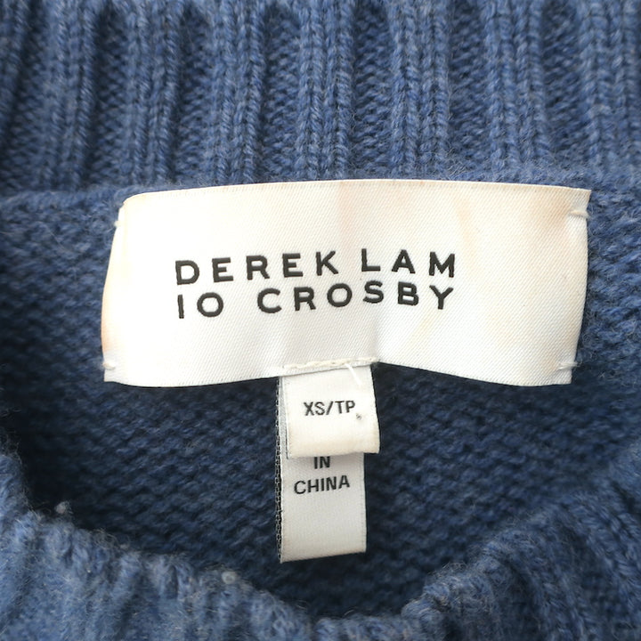 Derek Lam 10 Crosby Sweater Blue/Black Striped Wool Size Extra Small