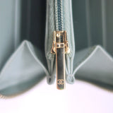 Chanel Quilted Caviar Leather Long Zip-Around Wallet Seafoam Blue