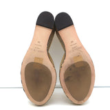 Jimmy Choo Almer 105 Metallic Woven Wedge Sandals Gold Leather Size 38