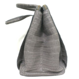 Nancy Gonzalez Crocodile Top Handle Bag Gray Large Crossbody