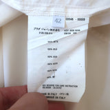 Prada Short Sleeve Shirt Dress Ecru Silk Taffeta Size 42