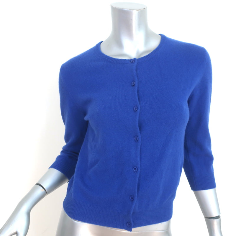 Ron Herman Cashmere Cardigan Blue Size Small 3/4 Sleeve Sweater