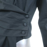 Tory Burch Asymmetric Wrap Shirt Black Cotton Poplin Size 4 Long Sleeve Top