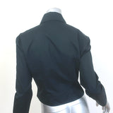 Tory Burch Asymmetric Wrap Shirt Black Cotton Poplin Size 4 Long Sleeve Top