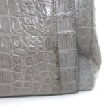 Nancy Gonzalez Crocodile Top Handle Bag Gray Large Crossbody