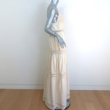 Jonathan Simkhai Rocky Crochet-Trimmed Tiered Maxi Dress Ecru Size Medium