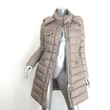 Moncler Hermine Hooded Down Puffer Coat Taupe Size 1