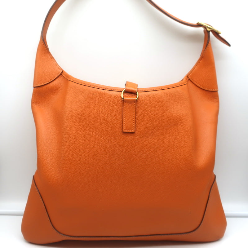 Hermes Trim 35 Hobo Orange Leather Large Shoulder Bag