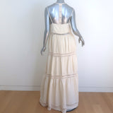 Jonathan Simkhai Rocky Crochet-Trimmed Tiered Maxi Dress Ecru Size Medium