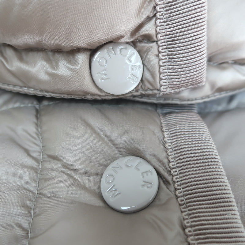 Moncler Hermine Hooded Down Puffer Coat Taupe Size 1