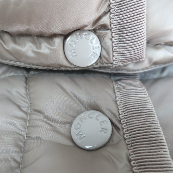Moncler Hermine Hooded Down Puffer Coat Taupe Size 1