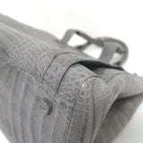 Nancy Gonzalez Crocodile Top Handle Bag Gray Large Crossbody