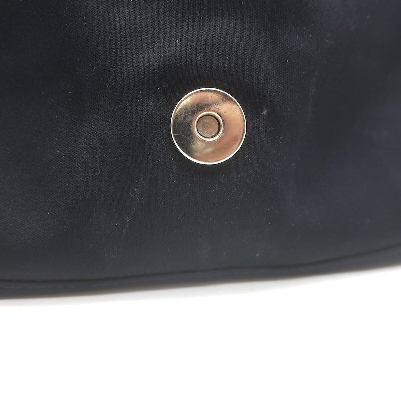 Fendi Leather-Trim Neoprene Baguette Black Small Shoulder Bag