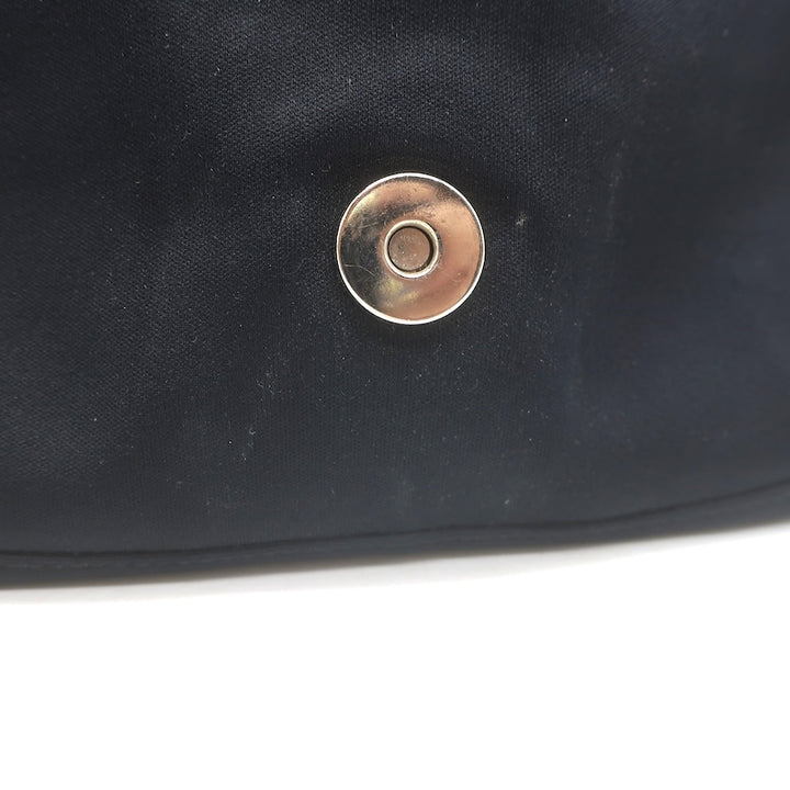 Fendi Leather-Trim Neoprene Baguette Black Small Shoulder Bag