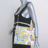 Tory Burch Small Lee Radziwill Double Bag Yellow Floral Print Leather Crossbody