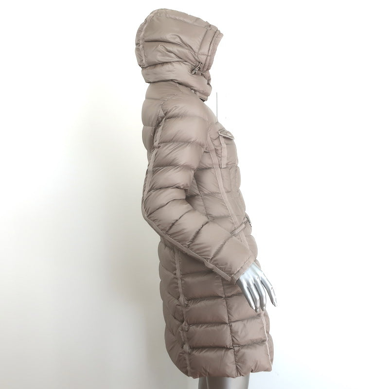 Moncler Hermine Hooded Down Puffer Coat Taupe Size 1