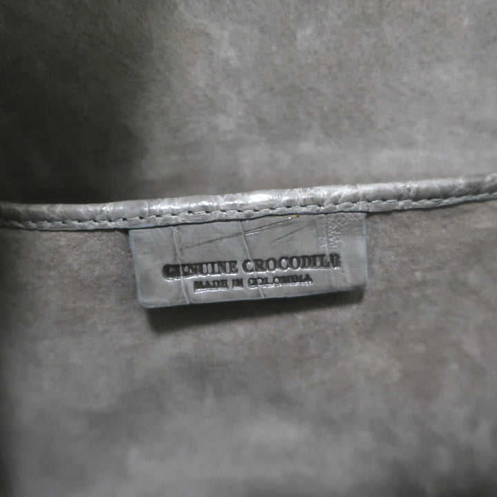 Nancy Gonzalez Leather Top Handle Bag Gray Large Crossbody