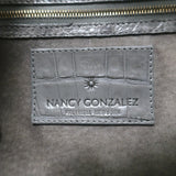 Nancy Gonzalez Crocodile Top Handle Bag Gray Large Crossbody